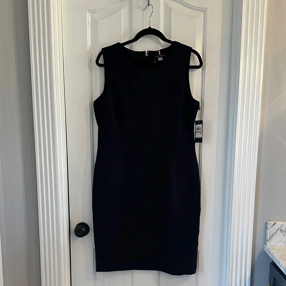 Tommy Hilfiger Dark Blue Midi Dress - Picture 1 of 8